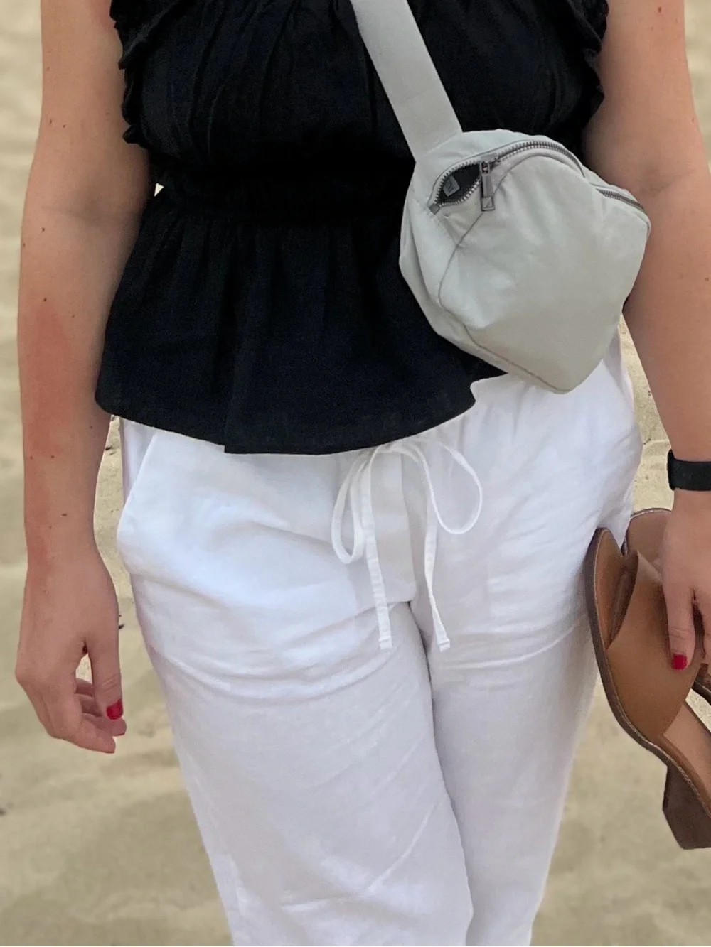 JCrew White Linen Pants